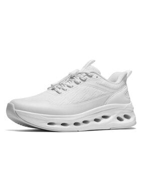 Quick-Lace Walking Sneakers Cushioned Mesh Athletic Shoes